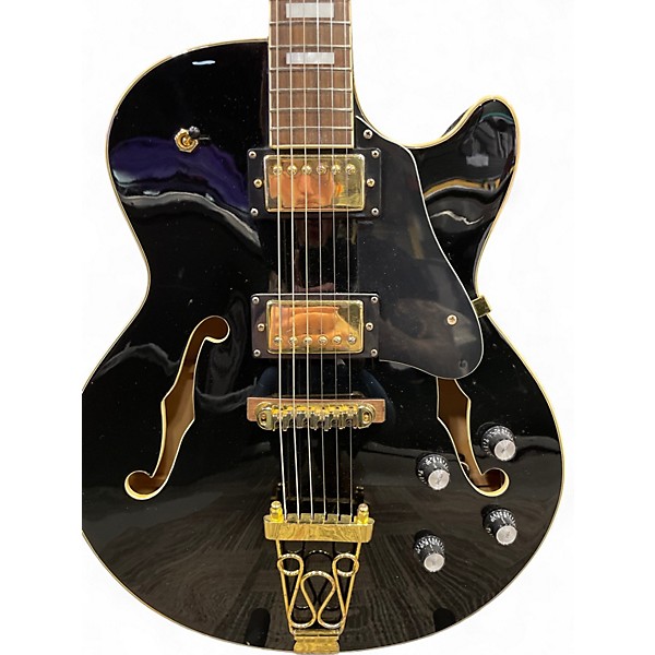 Used Kona KEL5 Black Hollow Body Electric Guitar