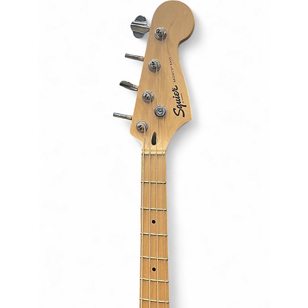 Used Squier Bronco Pink Electric Bass Guitar