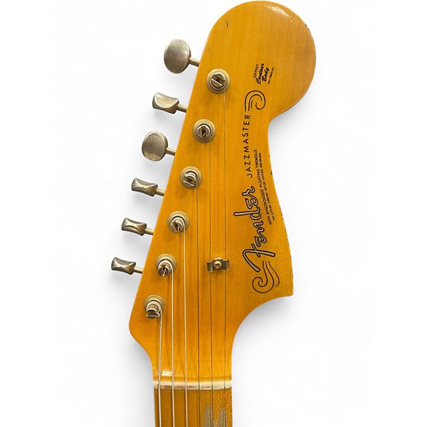 Used Fender Limited Custom Jazzmaster Relic Chartreuse Sparkle Solid Body Electric Guitar