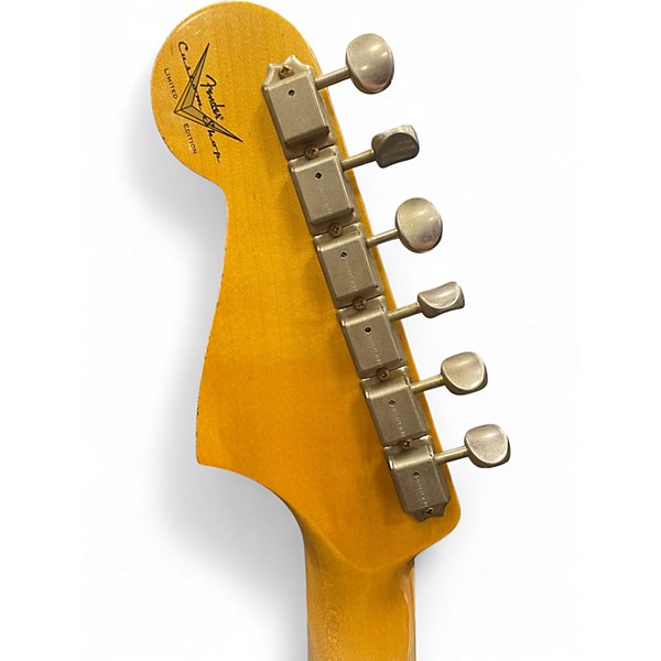 Used Fender Limited Custom Jazzmaster Relic Chartreuse Sparkle Solid Body Electric Guitar