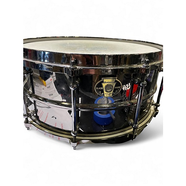 Used Ludwig 14X5.5 Black Magic Snare Black Drum