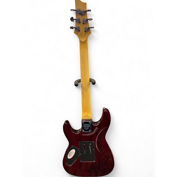 Used Schecter Guitar Research Omen Extreme 6 Floyd Rose TRANSPARENT RED Solid Body Electric Guitar
