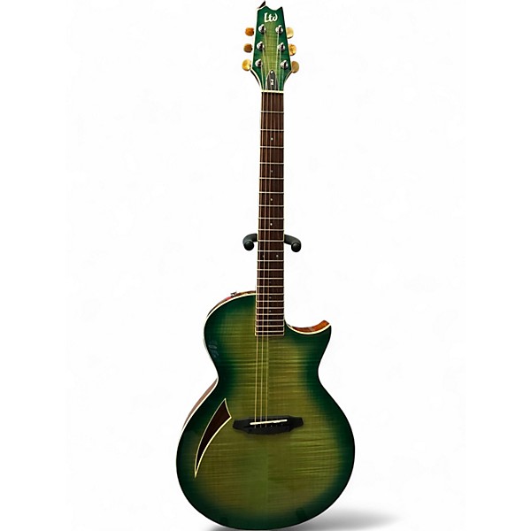 Used ESP LTD TL6 Trans Green Acoustic Electric Guitar