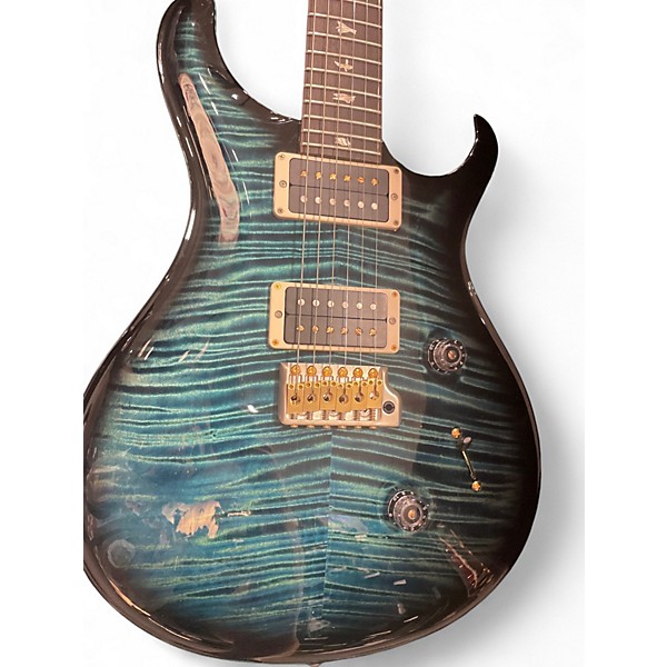 Used PRS Custom 24 10 Top Blue Burst Solid Body Electric Guitar