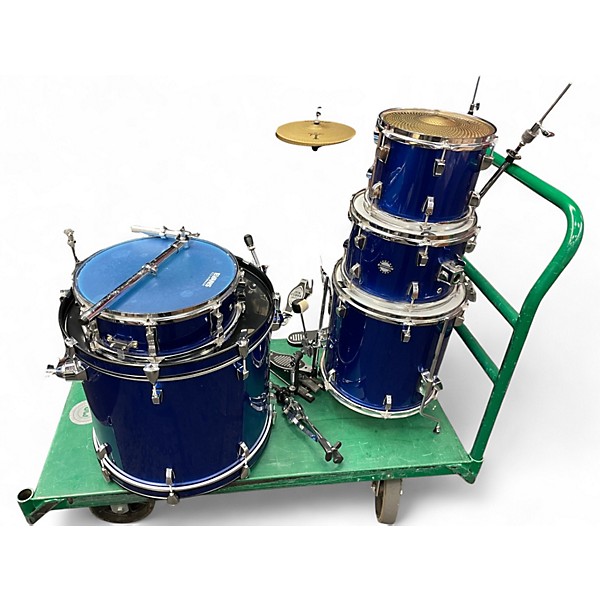 Used Ludwig 5 Piece Accent Royal Blue Drum Kit