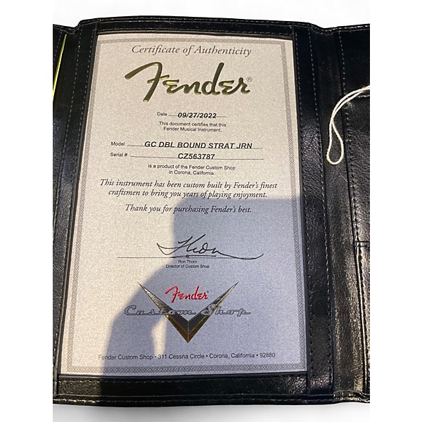 Used Fender Custom Shop Limited-Edition Double Bound HSS Stratocaster Jo Aged Firemist Silver Solid Body Electric Guitar