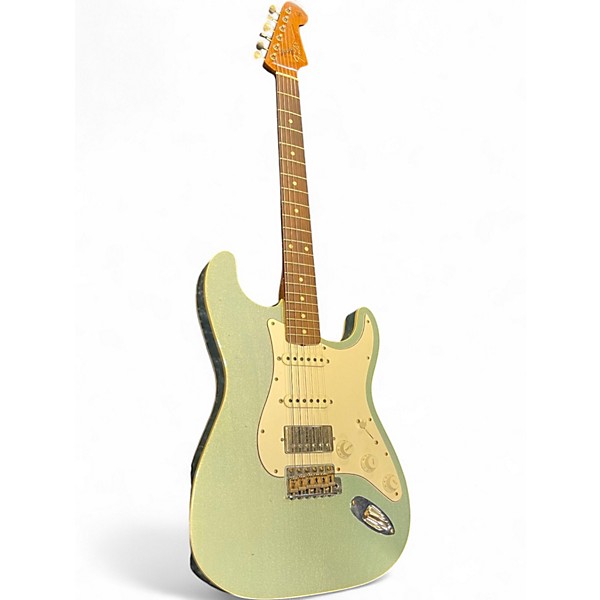 Used Fender Custom Shop Limited-Edition Double Bound HSS Stratocaster Jo Aged Firemist Silver Solid Body Electric Guitar