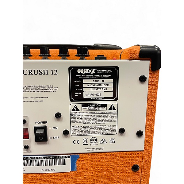 Used Orange Amplifiers Crush 12 Guitar Combo Amp