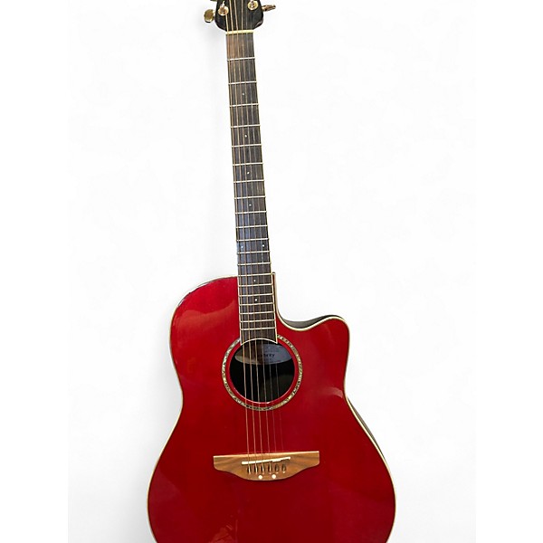 Used 2000s Ovation CC24 Celebrity Red Acoustic Electric Guitar