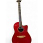 Used 2000s Ovation CC24 Celebrity Red Acoustic Electric Guitar