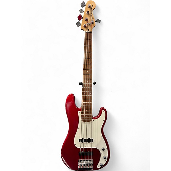 Used Squier Standard Jazz Bass Candy Apple Red Electric Bass Guitar