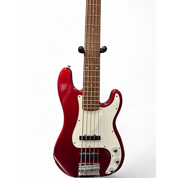 Used Squier Standard Jazz Bass Candy Apple Red Electric Bass Guitar