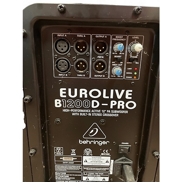 Used Behringer Eurolive B1200D Pro Powered Subwoofer
