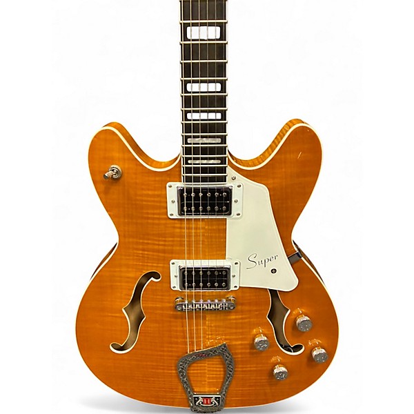 Used Hagstrom super viking Natural Hollow Body Electric Guitar