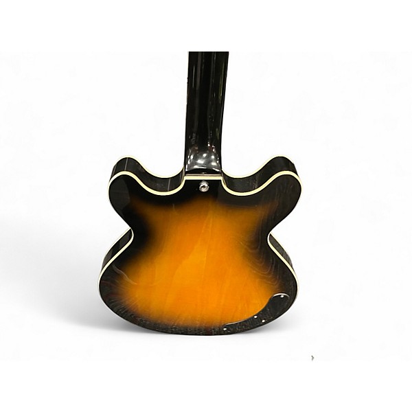 Used Eastwood delta 6 baritone LH Tobacco Burst Hollow Body Electric Guitar