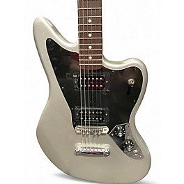 Used 2011 Fender Blacktop Jaguar HH Black and Silver Solid Body Electric Guitar