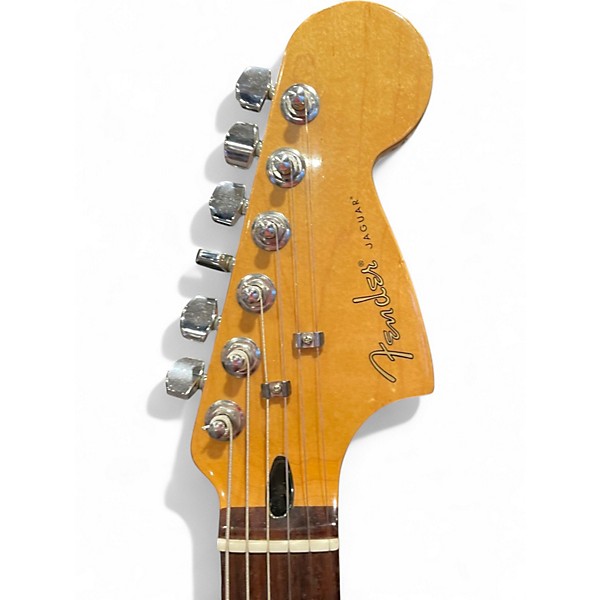 Used 2011 Fender Blacktop Jaguar HH Black and Silver Solid Body Electric Guitar