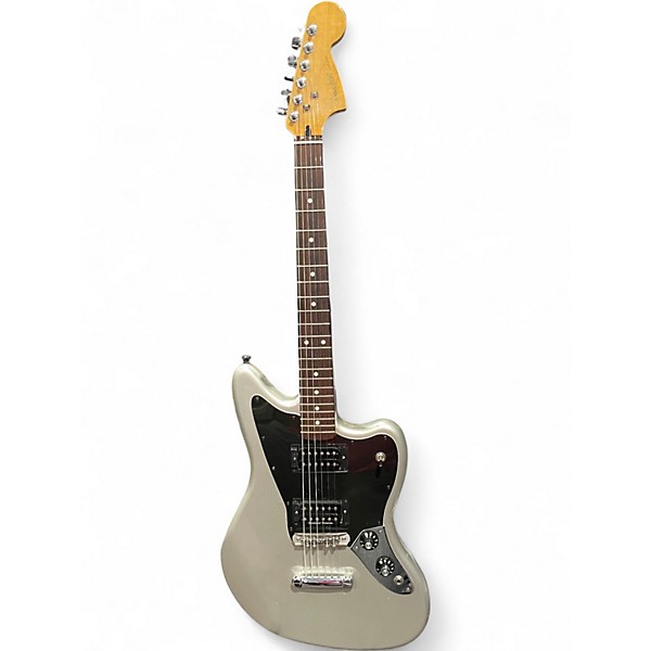 Used 2011 Fender Blacktop Jaguar HH Black and Silver Solid Body Electric Guitar