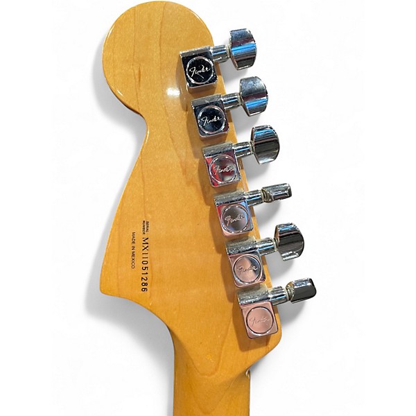 Used 2011 Fender Blacktop Jaguar HH Black and Silver Solid Body Electric Guitar