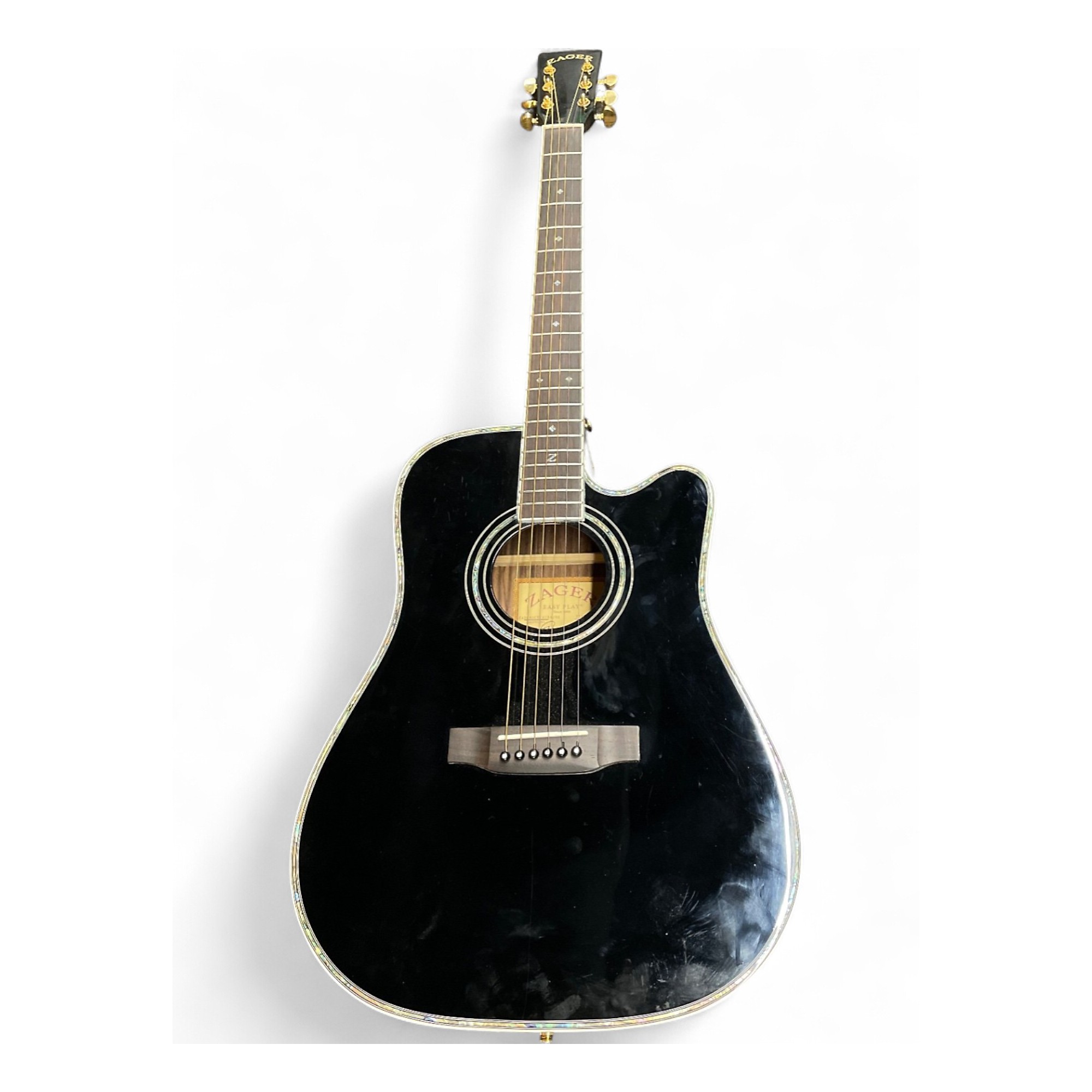 Used Zager Zad 80ce Black Acoustic Electric Guitar Black | Guitar