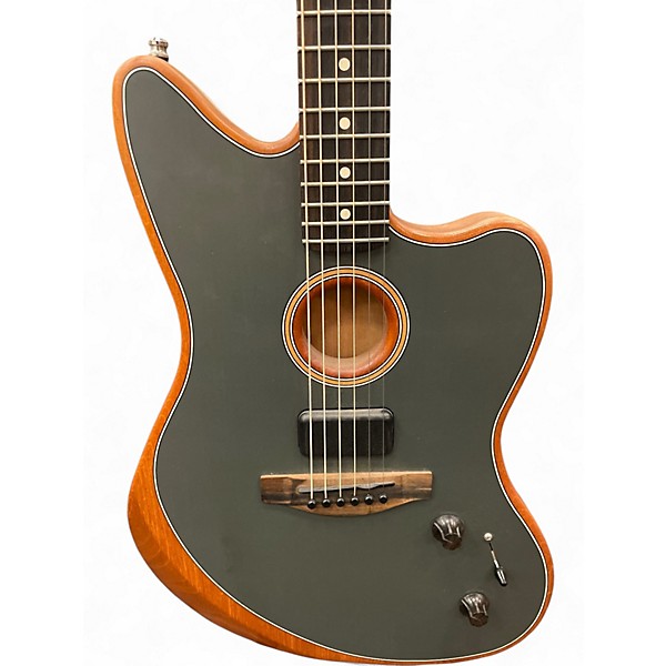 Used Fender American Acoustasonic Jazzmaster Tungsten Acoustic Electric Guitar