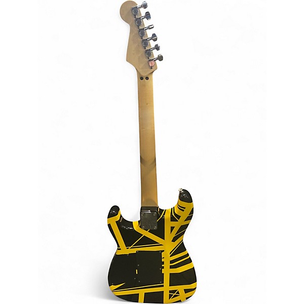 Used 2021 EVH Striped Series Black and Yellow Solid Body Electric Guitar
