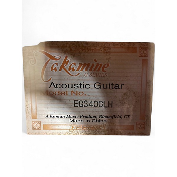 Used Takamine EG340C Left Handed Natural Acoustic Electric Guitar