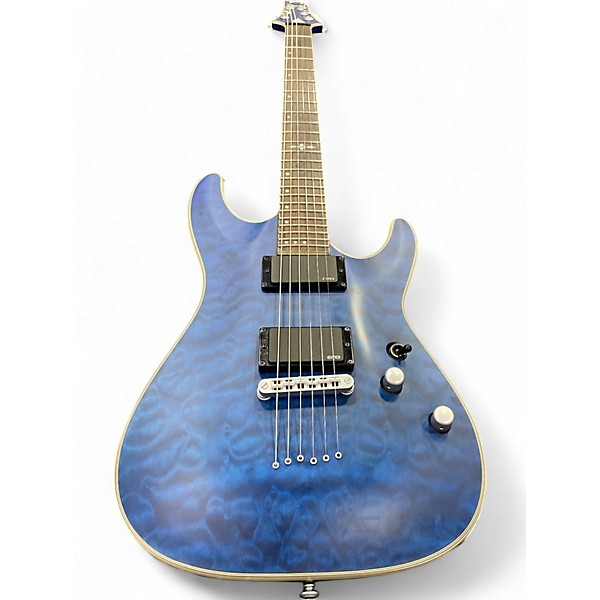 Used Schecter Guitar Research C1 Platinum Sapphire Blue Trans Solid Body Electric Guitar
