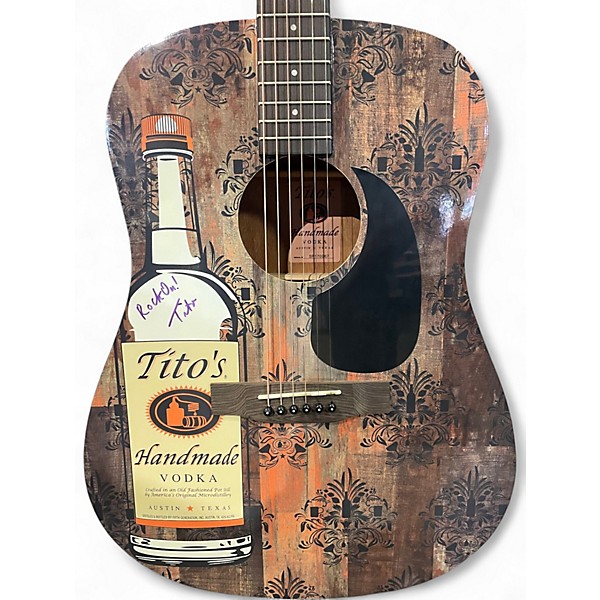 Used Tito's Handmade Vodka Signed Natural Acoustic Guitar