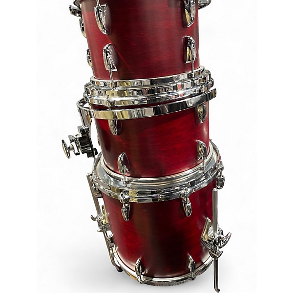 Used Gretsch Drums 5 Piece USA Custom Satin Red Drum Kit