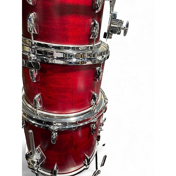 Used Gretsch Drums 5 Piece USA Custom Satin Red Drum Kit