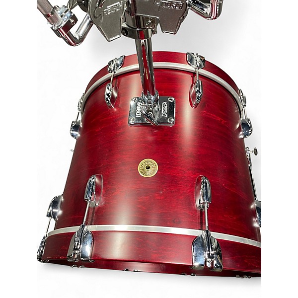 Used Gretsch Drums 5 Piece USA Custom Satin Red Drum Kit