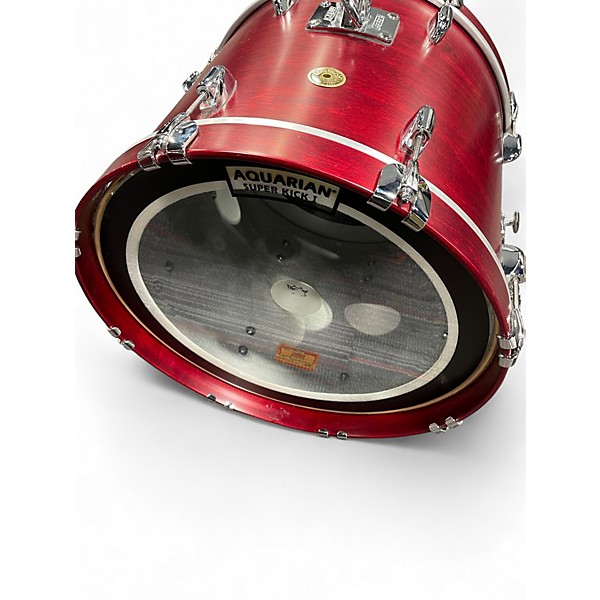 Used Gretsch Drums 5 Piece USA Custom Satin Red Drum Kit