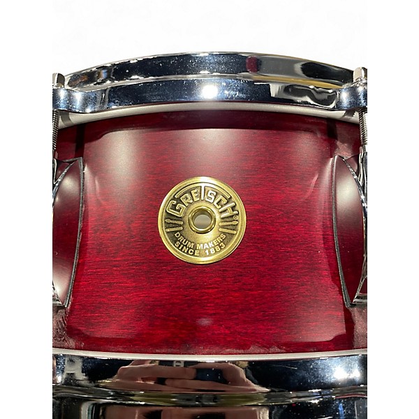 Used Gretsch Drums 5 Piece USA Custom Satin Red Drum Kit