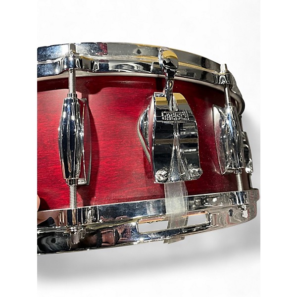 Used Gretsch Drums 5 Piece USA Custom Satin Red Drum Kit