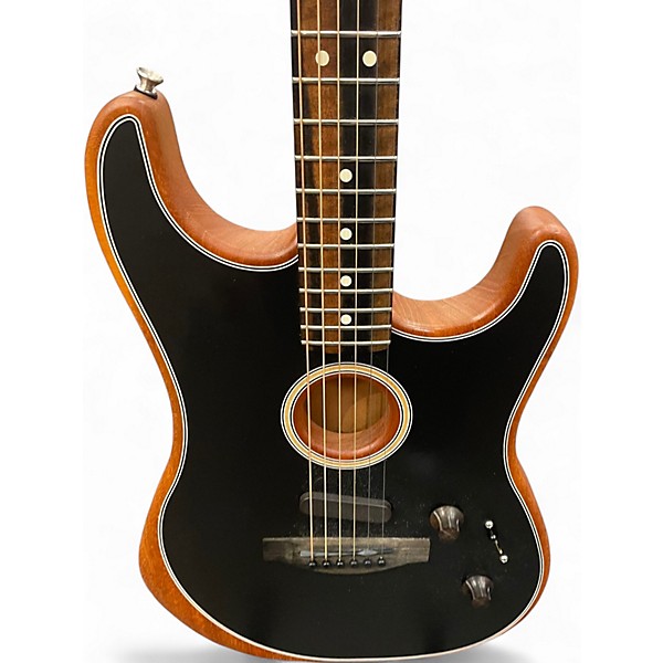 Used Fender American Acoustasonic Stratocaster Black Acoustic Electric Guitar