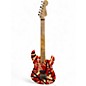 Used 2021 EVH EVH Striped Series RED Red with Black and White Stripes Solid Body Electric Guitar thumbnail