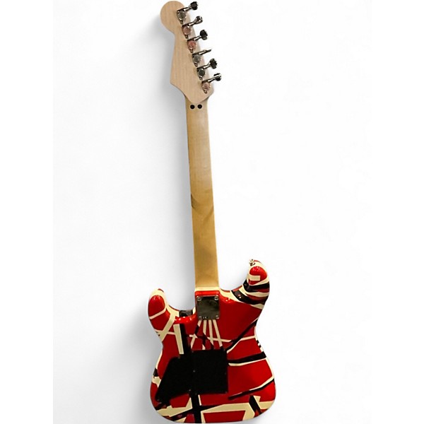 Used 2021 EVH EVH Striped Series RED Red with Black and White Stripes Solid Body Electric Guitar