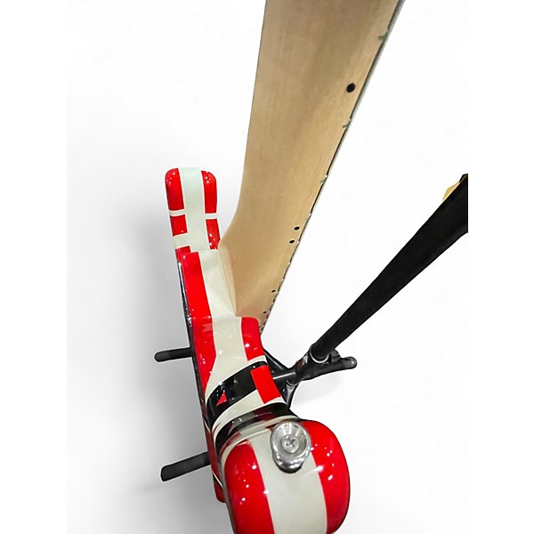 Used 2021 EVH EVH Striped Series RED Red with Black and White Stripes Solid Body Electric Guitar