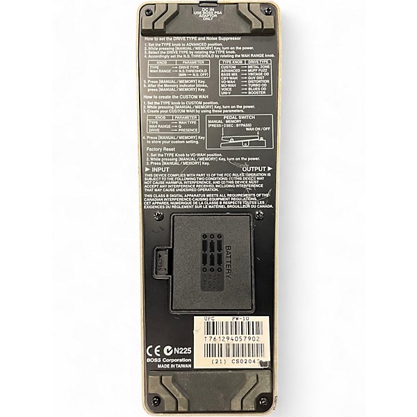 Used BOSS PW10 V Wah Effect Pedal