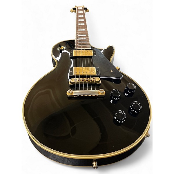 Used Epiphone LES PAUL CUSTOM ELITIST Black and Gold Solid Body Electric Guitar