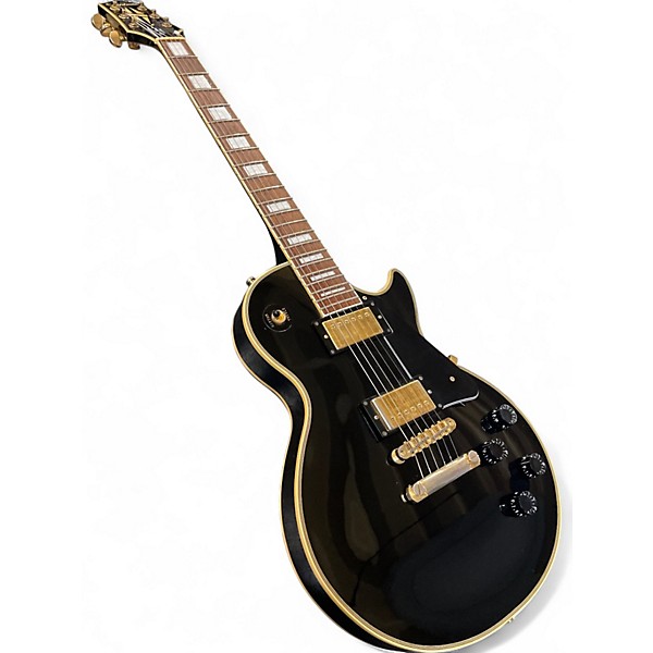 Used Epiphone LES PAUL CUSTOM ELITIST Black and Gold Solid Body Electric Guitar