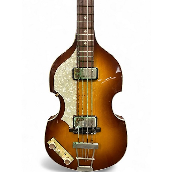 Used Hofner 63' Vintage 500/1 Left-handed Sunburst Electric Bass Guitar
