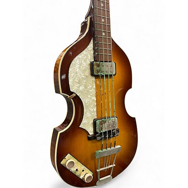 Used Hofner 63' Vintage 500/1 Left-handed Sunburst Electric Bass Guitar