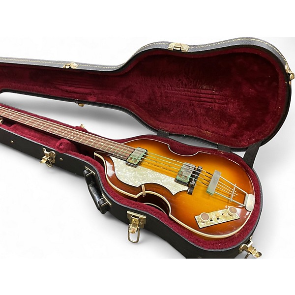 Used Hofner 63' Vintage 500/1 Left-handed Sunburst Electric Bass Guitar