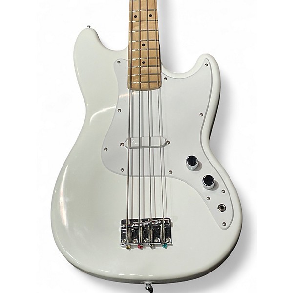 Used Squier Sonic Bronco White Electric Bass Guitar