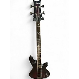 Used Schecter Guitar Research Stiletto Extreme 4 String Red Burst Electric Bass Guitar
