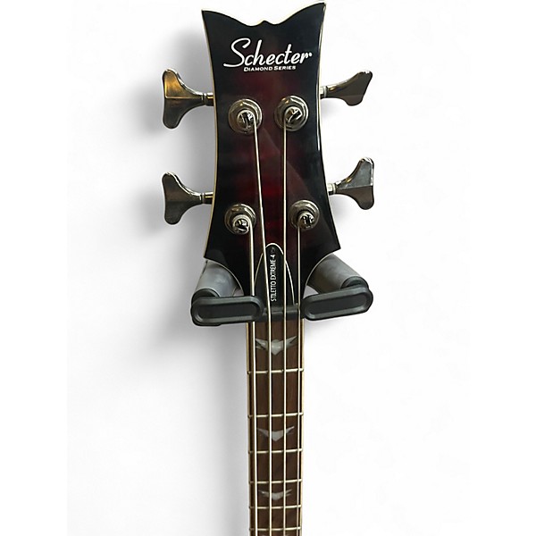 Used Schecter Guitar Research Stiletto Extreme 4 String Red Burst Electric Bass Guitar