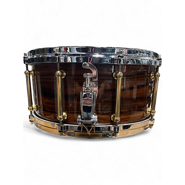 Used 2000 Pearl 14X6.5 Masterworks Limited Edition Santos Rosewood Snare Gold Tube Lugs Die Cast Hoops Drum