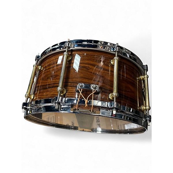 Used 2000 Pearl 14X6.5 Masterworks Limited Edition Santos Rosewood Snare Gold Tube Lugs Die Cast Hoops Drum